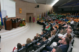 Intervención de Miguel Porras en la Apertura del Curso Académico 2017/2018 de la Universidad de Málaga. Salón de actos de la Facultad de Turismo. Septiembre de 2017