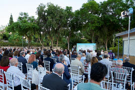 Discurso de Miguel Porras. Segundo día de homenaje al personal jubilado o que cumple 25 años de servicio en la Universidad de Málaga. Jardín Botánico. Septiembre de 2021