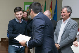 Entrega de premios de la X Olimpiada de Economía. XI Jornadas Andaluzas de Enseñanza de Economía. Facultad de Ciencias Económicas y Empresariales. Febrero de 2018