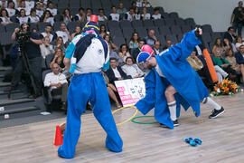 Espectáculo de humor en la Gala del Deporte Universitario 2017. Escuela Técnica Superior de Ingeniería de Telecomunicaciones. Junio de 2017