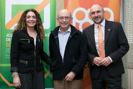 Macarena Parrado, Cristóbal Montoro y Eugenio Luque. XII Jornadas Andaluzas de Enseñanza de Economía. Facultad de Ciencias Económicas y Empresariales. Febrero de 2019