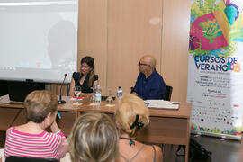 Manu Sánchez en videoconferencia. Curso "El humor en las artes escénicas". Cursos de Verano de la Universidad de Málaga. Marbella. Julio de 2018