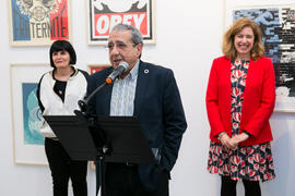 Intervención de José Ángel Narváez. Inauguración de la sala de exposiciones "Espacio Cero" en el Contenedor Cultural. Campus de Teatinos. Abril de 2019