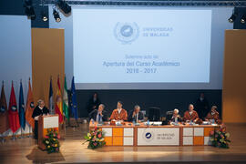 Apertura del Curso Académico 2016/2017 de la Universidad de Málaga. Salón de actos de la Escuela de Ingenierías Industriales. Septiembre de 2016