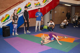 Actividad de baile. Jornadas de Puertas Abiertas de la Universidad de Málaga. Complejo Polideportivo Universitario. Abril de 2015