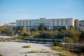 Hospital Clínico Universitario y Metro de Málaga. Campus de Teatinos. Abril de 2021
