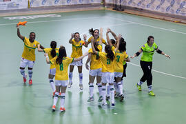 Partido Brasil contra España. 14º Campeonato del Mundo Universitario de Fútbol Sala 2014 (FUTSAL). Antequera. Julio de 2014
