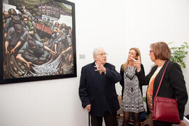 Inauguración de la Exposición Murales de Eugenio Chicano "El Copo" y "Puerta Oscura". Escuela Técnica Superior de Ingeniería Informática. Noviembre de 2013