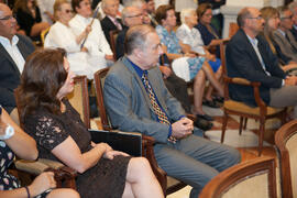 Asistentes al nombramiento de Eugenio Chicano como miembro de la Real Academia de Bellas Artes de San Telmo. Salón de los Espejos, Ayuntamiento de Málaga. Septiembre de 2016