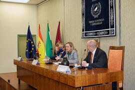 Encuentro con la Ministra de Economía Nadia Calviño en la Facultad de Ciencias Económicas y Empresariales de la Universidad de Málaga. Enero de 2022