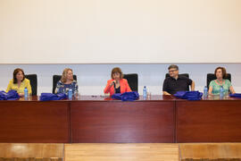 Mesa presidencial. Graduación y clausura del curso del Aula de Mayores de la Universidad de Málaga. Paraninfo. Junio de 2015