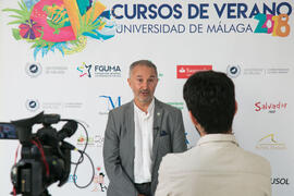 Francisco José Rodríguez Marín en photocall. Curso "Patrimonio y Turismo Cultural". Cursos de Verano de la Universidad de Málaga. Vélez Málaga. Julio de 2018