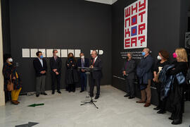 Intervención de Francisco de la Torre. Inauguración de la exposición "Why not Korea?". Edificio del Rectorado de la Universidad de Málaga. Enero de 2022