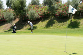 Jugada en el Campeonato Europeo de Golf Universitario. Antequera. Junio de 2019
