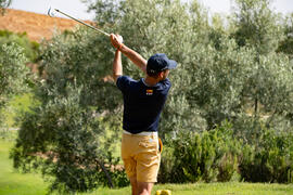 Jugador de la Universidad de Málaga. Campeonato Europeo de Golf Universitario en Antequera Golf. Antequera. Junio de 2019