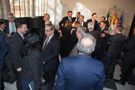 Momentos posteriores a la toma de posesión de D. José Ángel Narváez Bueno como Rector de la Universidad de Málaga. Palacio de San Telmo, Sevilla. Enero de 2016