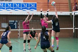 Partido femenino Universidad de Málaga - Universidad de A Coruña. Campeonato de España Universitario de Voleibol. Complejo Polideportivo Universitario. Abril de 2018