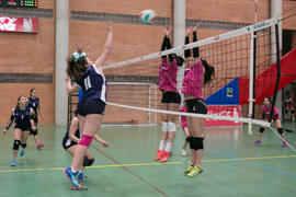 Partido femenino Universidad de Málaga - Universidad de A Coruña. Campeonato de España Universitario de Voleibol. Complejo Polideportivo Universitario. Abril de 2018