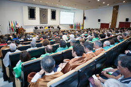 José Miguel Rodríguez Santos expone la Lección Inaugural en la Apertura del Curso Académico 2015/2016 de la Universidad de Málaga. Paraninfo. Septiembre de 2015