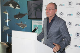 Francisco de la Torre. Presentación del I curso de verano "Mares de Andalucía". Puerto de Málaga. Julio de 2018