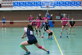 Partido femenino Universidad de Málaga - Universidad de A Coruña. Campeonato de España Universitario de Voleibol. Complejo Polideportivo Universitario. Abril de 2018