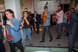 Fiesta posterior a la entrega de la Medalla de la Ciudad y del título de Hijo Predilecto a Eugenio Chicano. Ayuntamiento de Málaga. Octubre de 2014