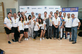Foto de grupo tras la ceremonia de inauguración del Campeonato Europeo Universitario de Balonmano. Antequera. Julio de 2017