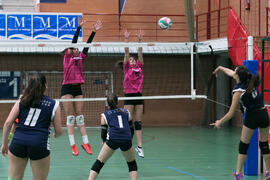 Partido femenino Universidad de Málaga - Universidad de A Coruña. Campeonato de España Universitario de Voleibol. Complejo Polideportivo Universitario. Abril de 2018