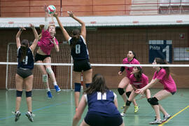 Partido femenino Universidad de Málaga - Universidad de A Coruña. Campeonato de España Universitario de Voleibol. Complejo Polideportivo Universitario. Abril de 2018