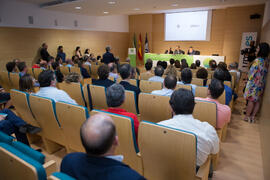 Reunión con el ministro de Ciencia, Innovación y Universidades, en el edificio The Green Ray. Campus de Teatinos. Junio de 2018