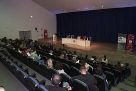 Intervención de Abraham Cortés. Debate electoral entre los candidatos a Rector de la Universidad de Málaga. Escuela Técnica Superior de Ingeniería Informática y Telecomunicaciones. Noviembre de 2023