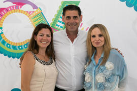 Fernando Hierro, Elsa Álvarez y María Jesús Fernández. Curso "Comunicación deportiva". Cursos de Verano de la Universidad de Málaga. Vélez-Málaga. Julio de 2019
